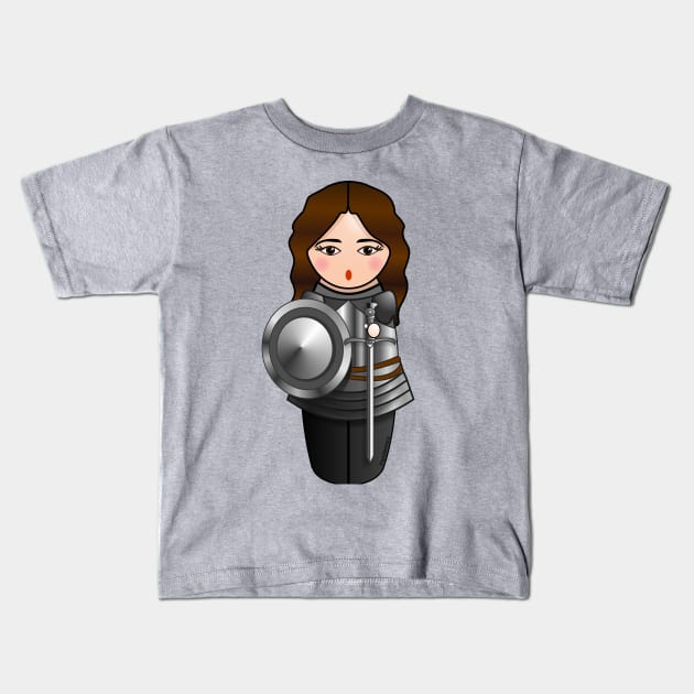 Kokeshi Joan of Arc Kids T-Shirt by Pendientera